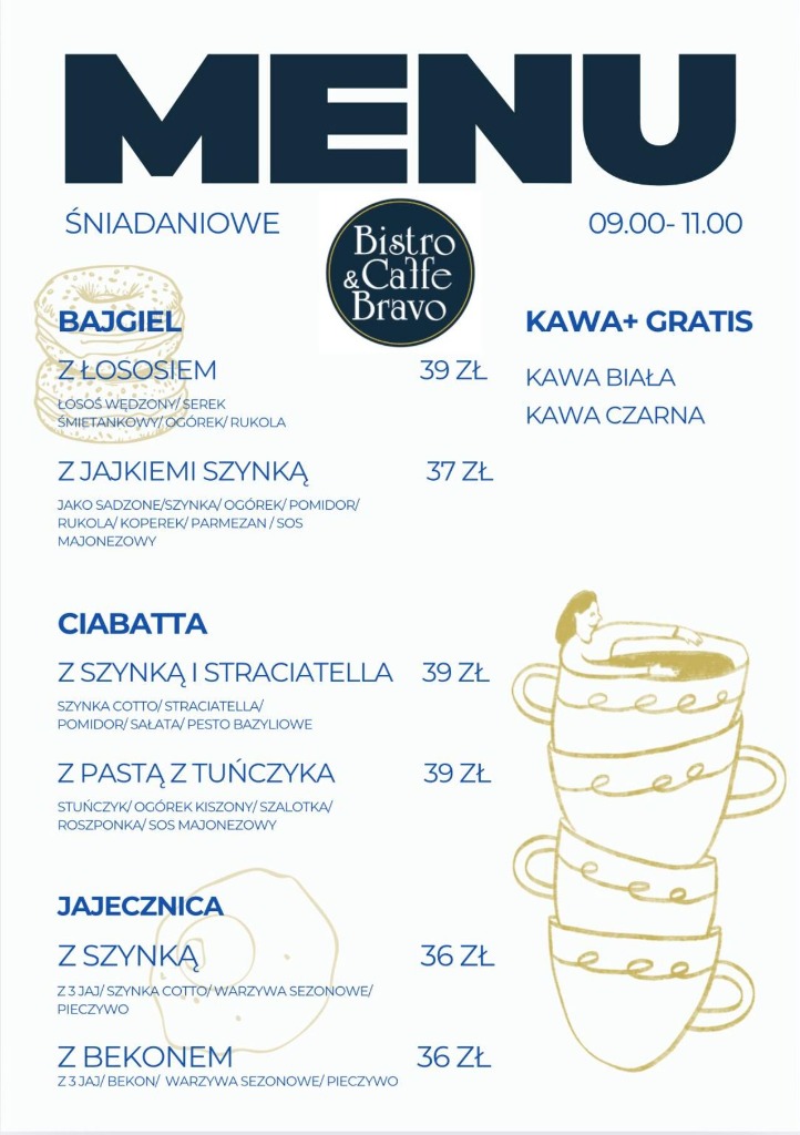 Breakfast Menu at Bistro Bravo